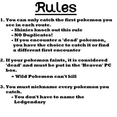 nuzlocke rules.